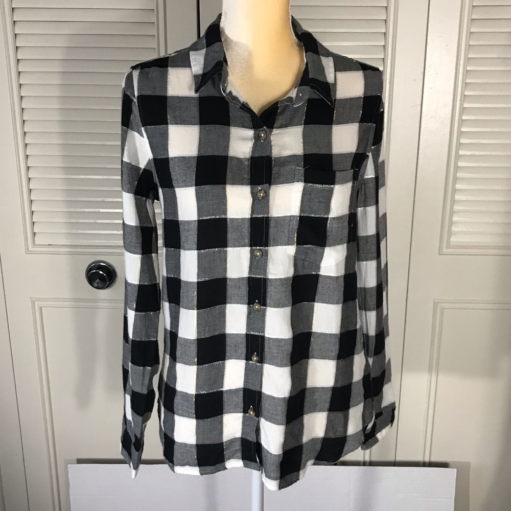 American Heritage flannel shirt black and white.